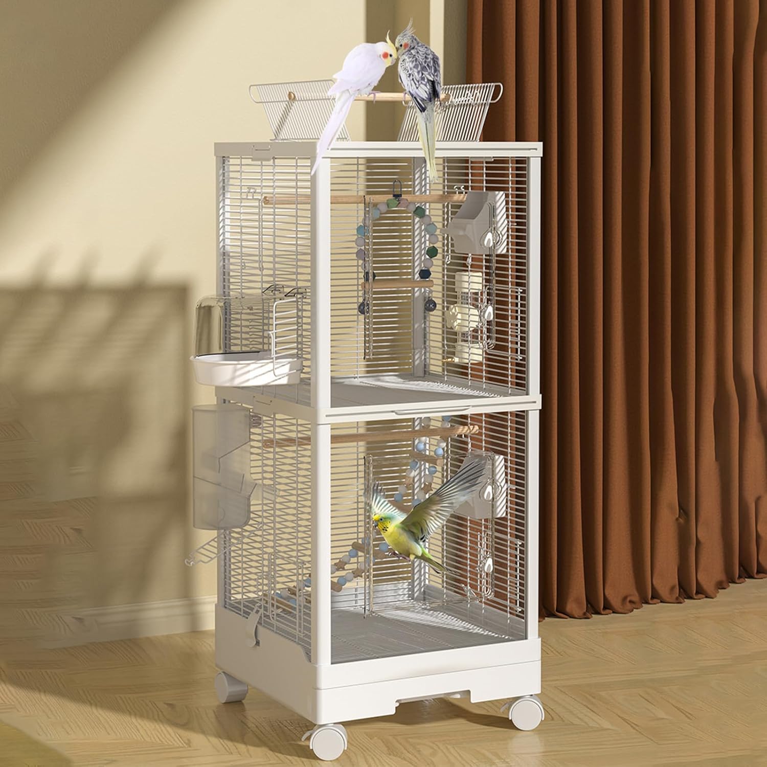 LITTLE BUDDY クリア中型インコ用 オレンジ×白 LITTLE BUDDY クリア